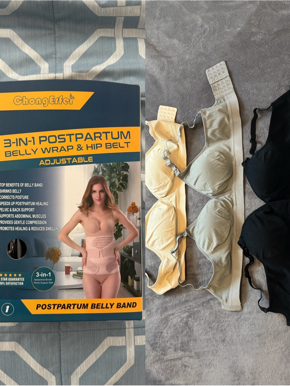 New Postpartum Belly Band & Nursing Bra Bundle